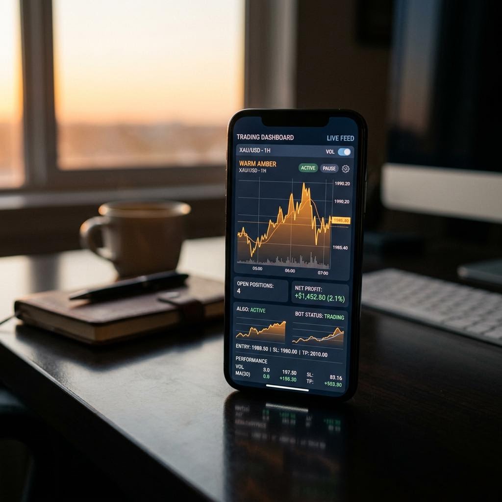 Panel de control de Exacto Creditant en un smartphone